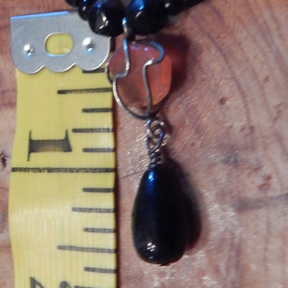 Artisan BoHo Onyx & Amber Choker/Necklace - Picture 5 of 8